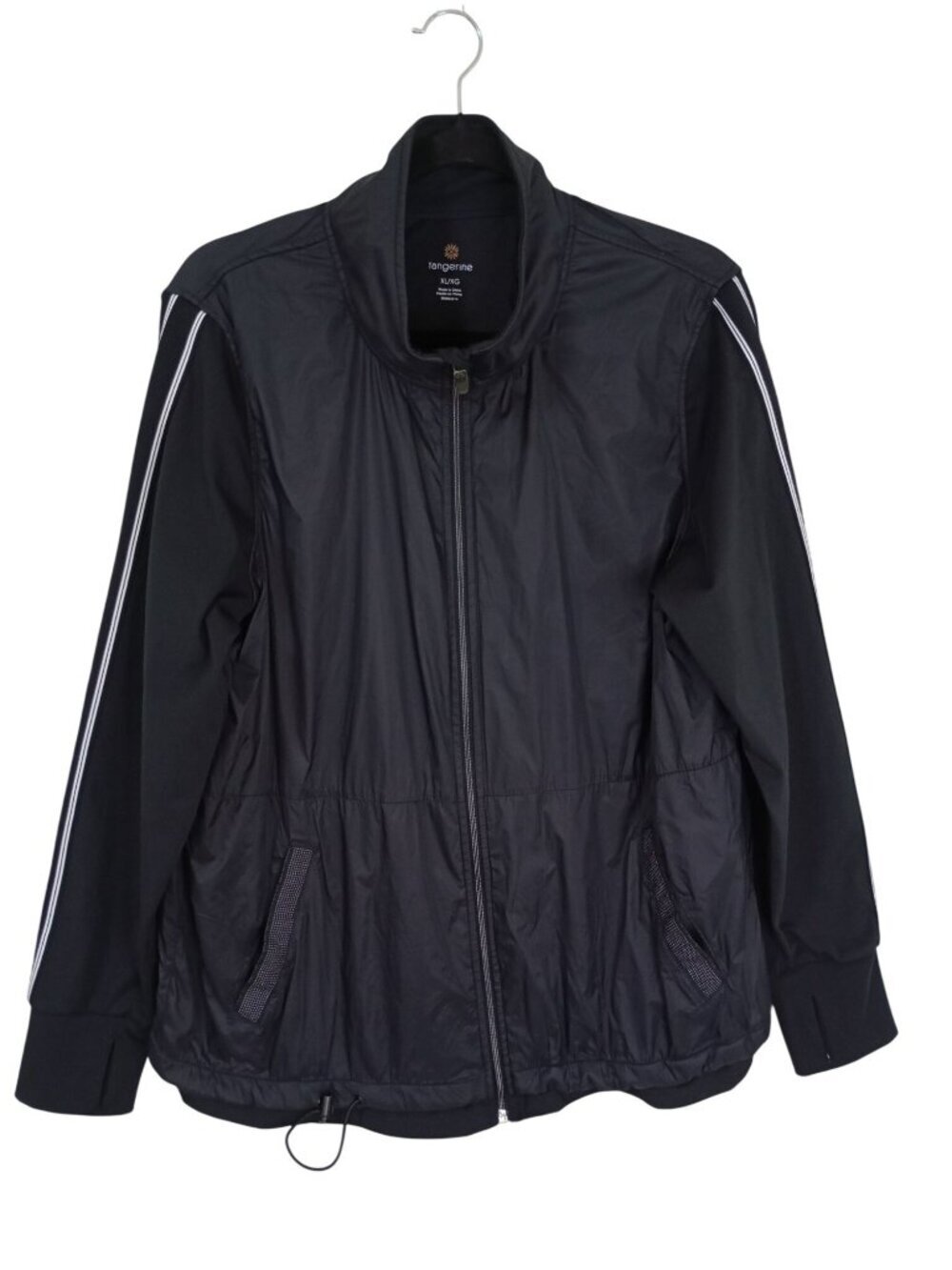 Tangerine Womens XL Black Zip-Up Jacket Lightweight Athletic Sport